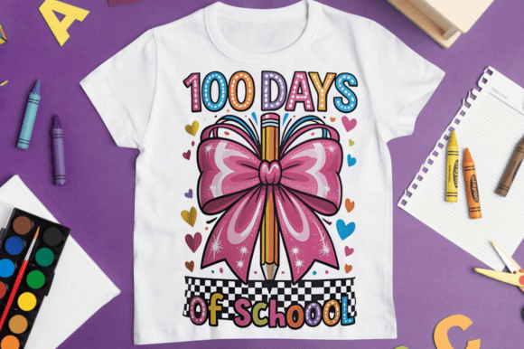 Celebrating the Century: The Pink 100 Days of School Coquette Bow PNG