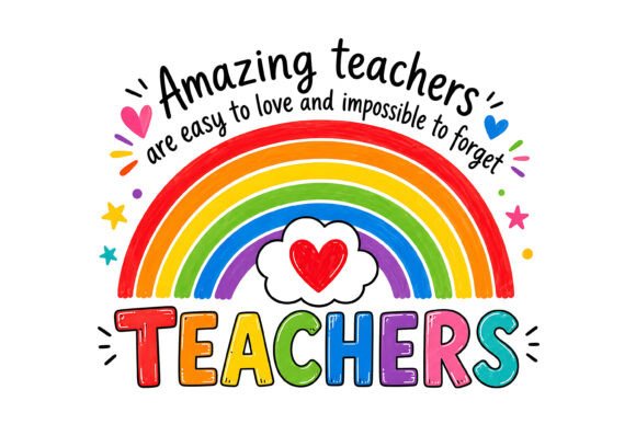 Colorful Rainbow Teachers Appreciation Design
