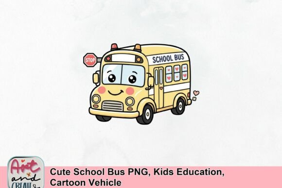 Cute School Bus PNG: A Vital Asset for Kids Education and Cartoon Vehicle Design
