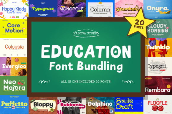 Education Bundle: Elevating Learning Materials with Playful Typography