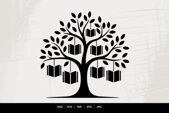 Education Tree Logo with Hanging Books K: A Visual Metaphor for Growth