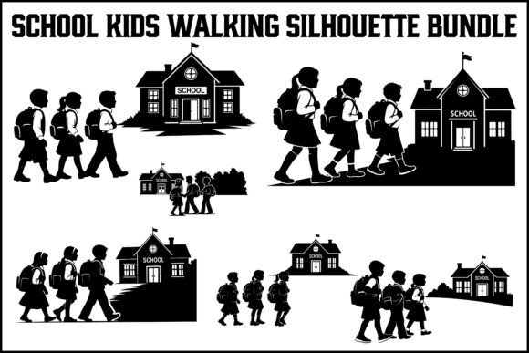 Evaluating the School Kids Walking Silhouette Bundle for Educational Design Projects