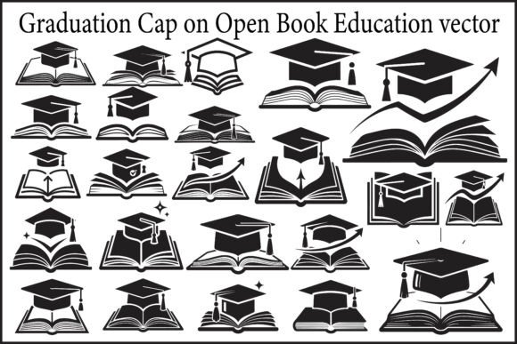 Graduation Cap on Open Book: A Symbol of Academic Excellence
