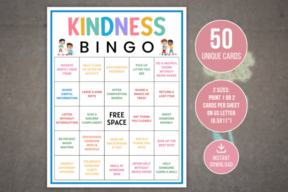 Kindness Bingo Game Printable Fun: Transforming Character Education into Play