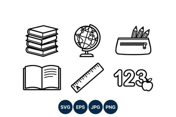 School Supplies Icons Black White Vector: A Strategic Asset for Professional Communication