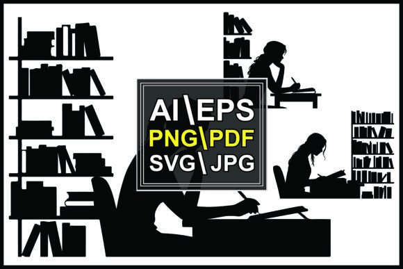 Silhouettes of Women Studying at Desks