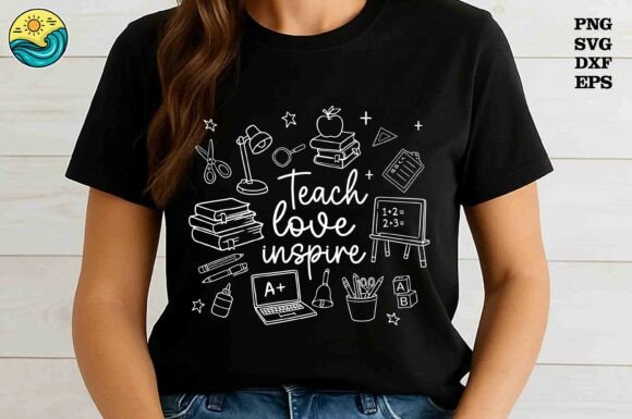 Teach Love Inspire School Elements SVG: A Minimalist Design That Elevates Educational Aesthetics