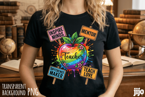 Teacher Apple Rainbow Mentor PNG: A Strategic Asset for Educational Branding